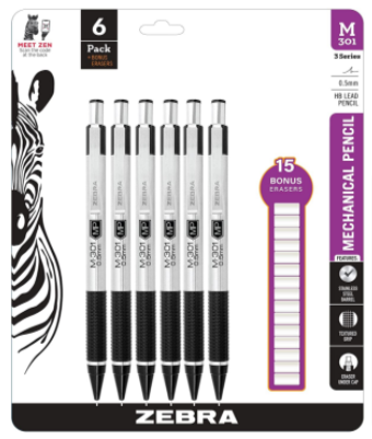 Zebra M-301 Stainless Steel Mechanical Pencil