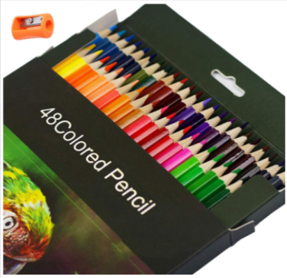 48Pcs Soft Wax-Based Cores Colored Pencils